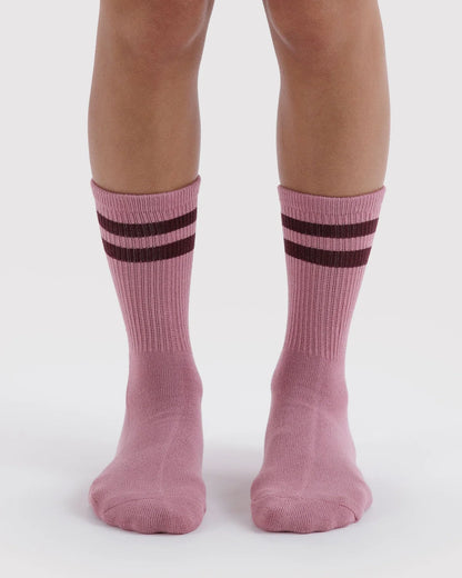RIBBED SOCKS - WILD PLUM STRIPE