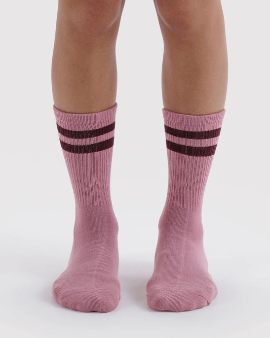 RIBBED SOCKS - WILD PLUM STRIPE