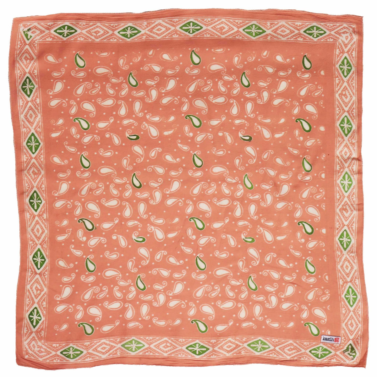 Batik Bandana - Peach + Green