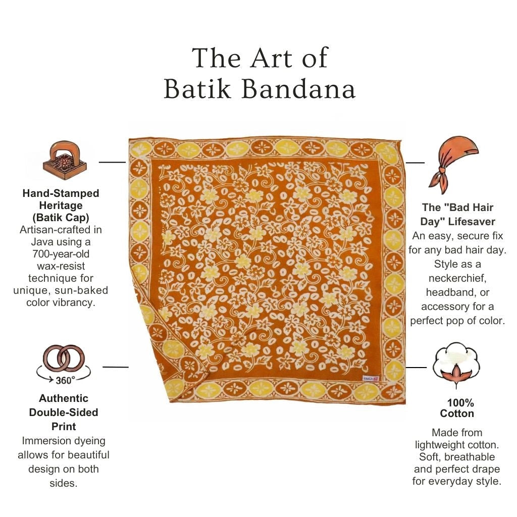 Batik Bandana - Sunset Orange Clementine