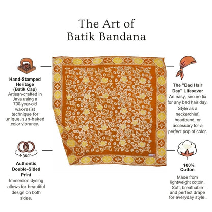 Batik Bandana - Sunset Orange Clementine