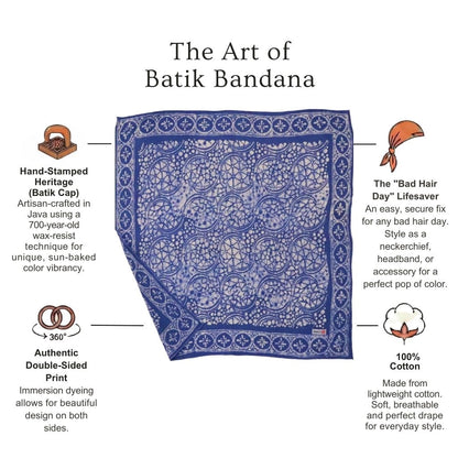 Batik Bandana - Blue Geometric