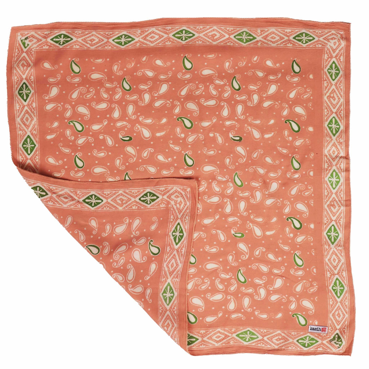 Batik Bandana - Peach + Green