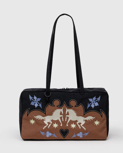 MEDIUM NYLON BOWLER BAG - WESTERN APLIQUE