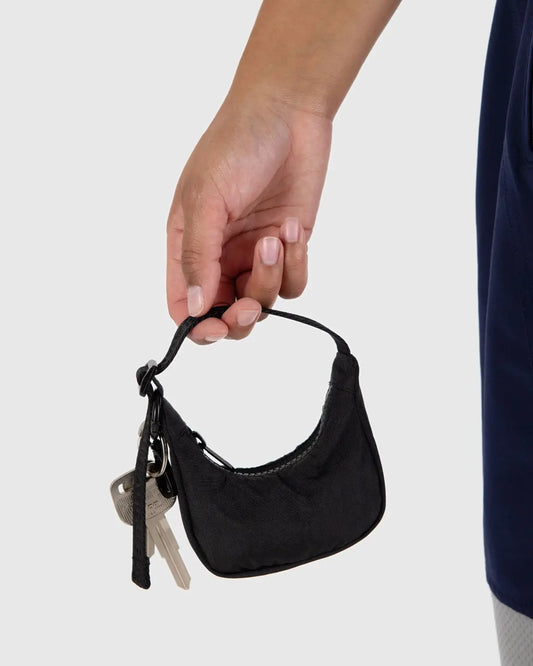 Crescent Bag Charm- Black