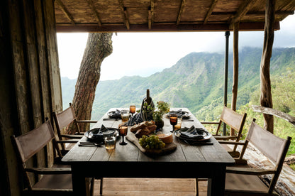 Princeville Hibiscus Linen Napkin Set - Nautical Stripe