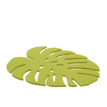 Wool Monstera Trivet- Pistachio
