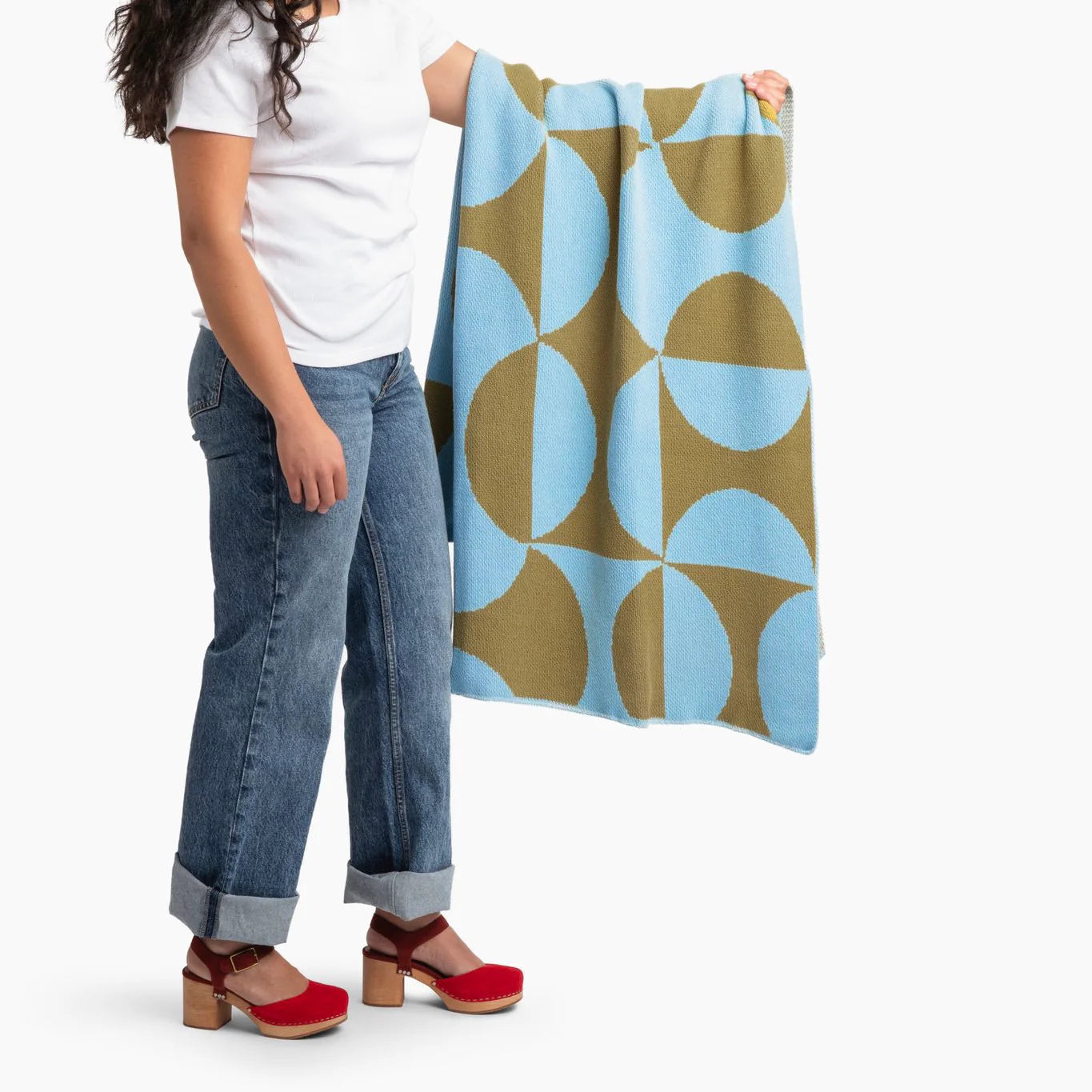 PUZZLE THROW - CORNFLOWER + MOSS