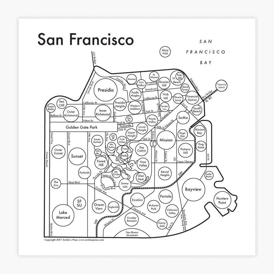 San Francisco Letterpress Print