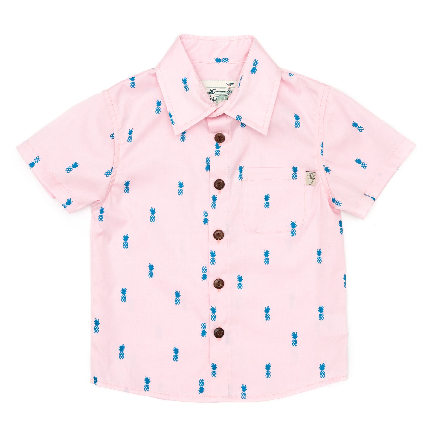 Kids Pineapple Pink Oxford