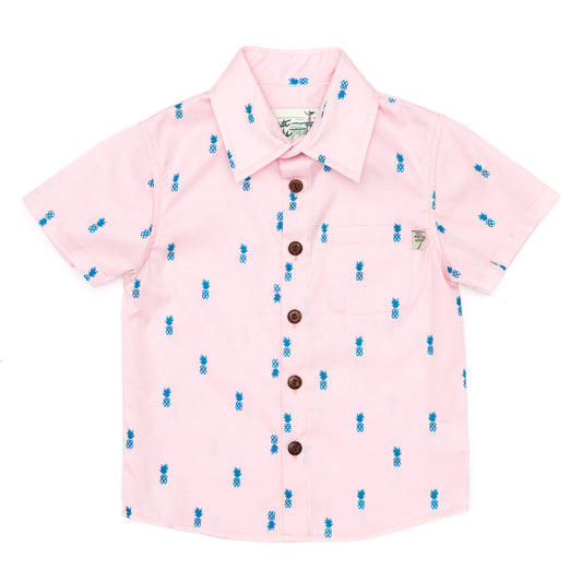 Kids Pineapple Pink Oxford