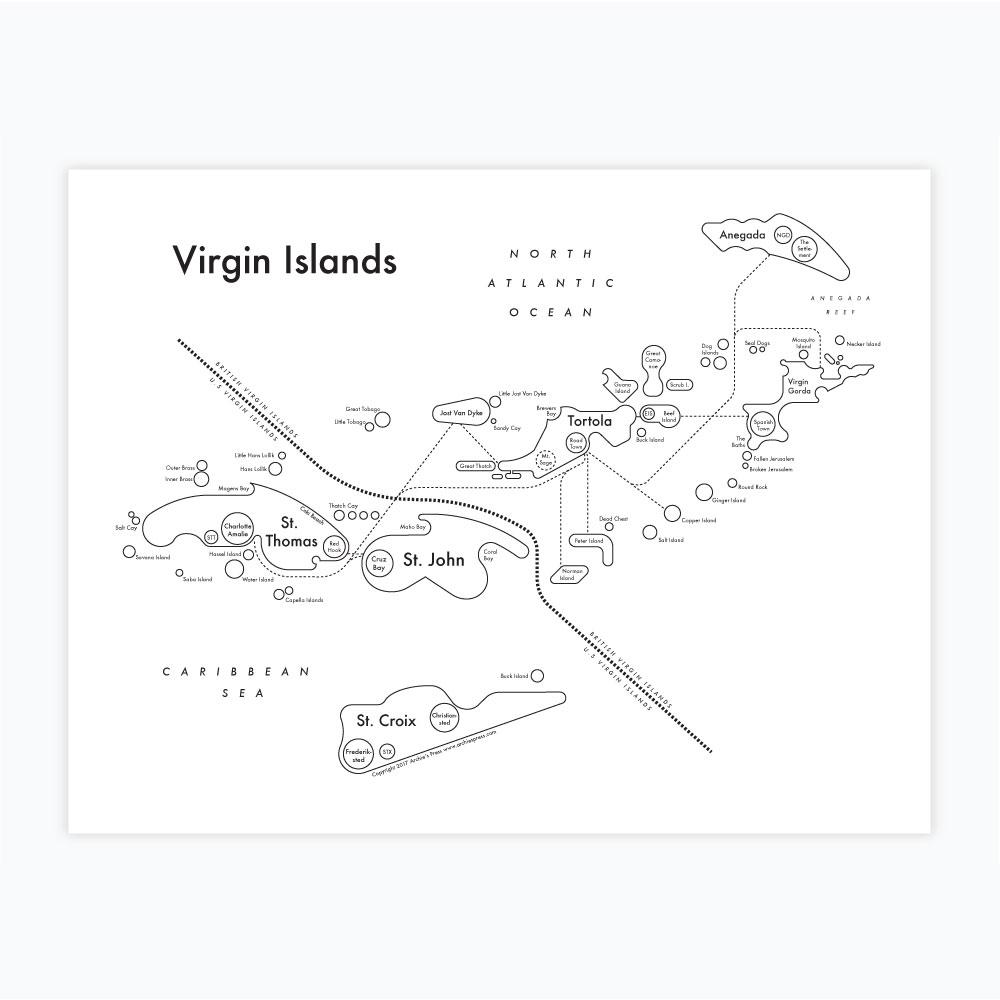 Virgin Islands Letterpress Print