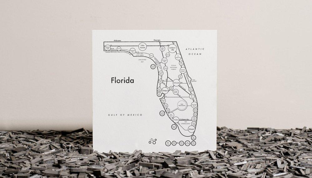 Florida Letterpress Print