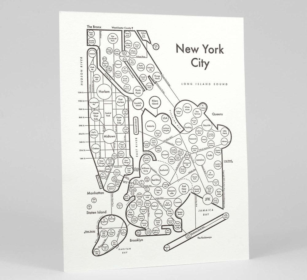 New York City Letterpress Print