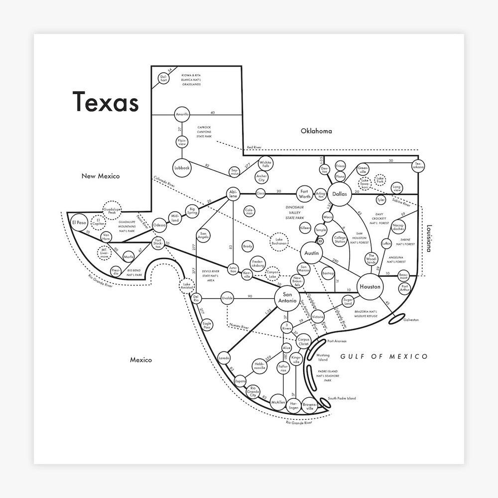 Texas Letterpress Print