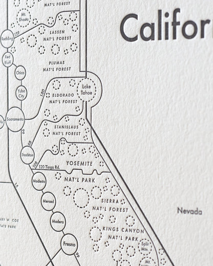 California Letterpress Print