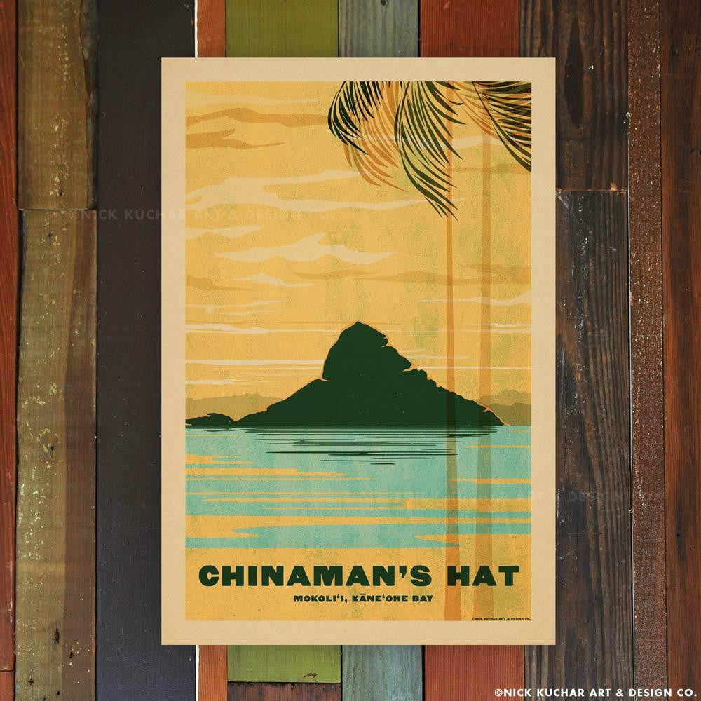Chinaman's Hat Travel Print by Nick Kuchar