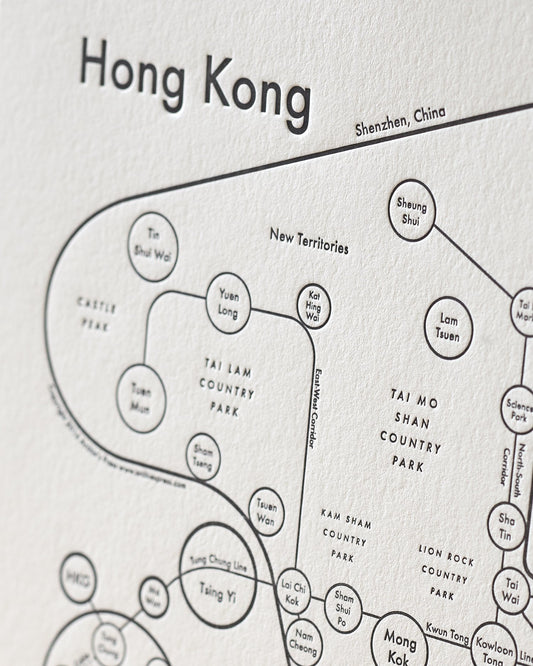 Hong Kong Letterpress Print