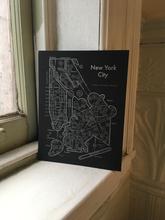 New York City Silver Letterpress Print