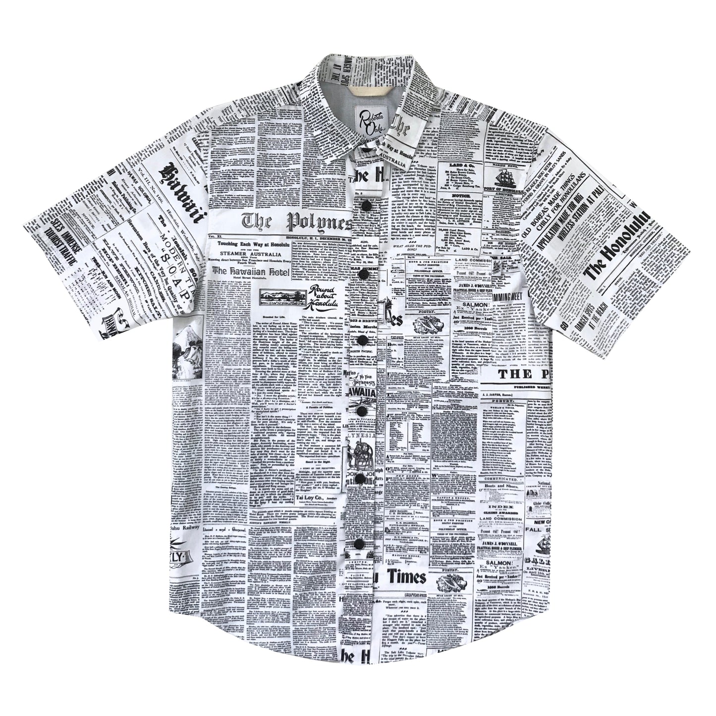 Pow! Wow! Hawaii 2019 Old News Button Front Shirt - LAST ONE SIZE XS