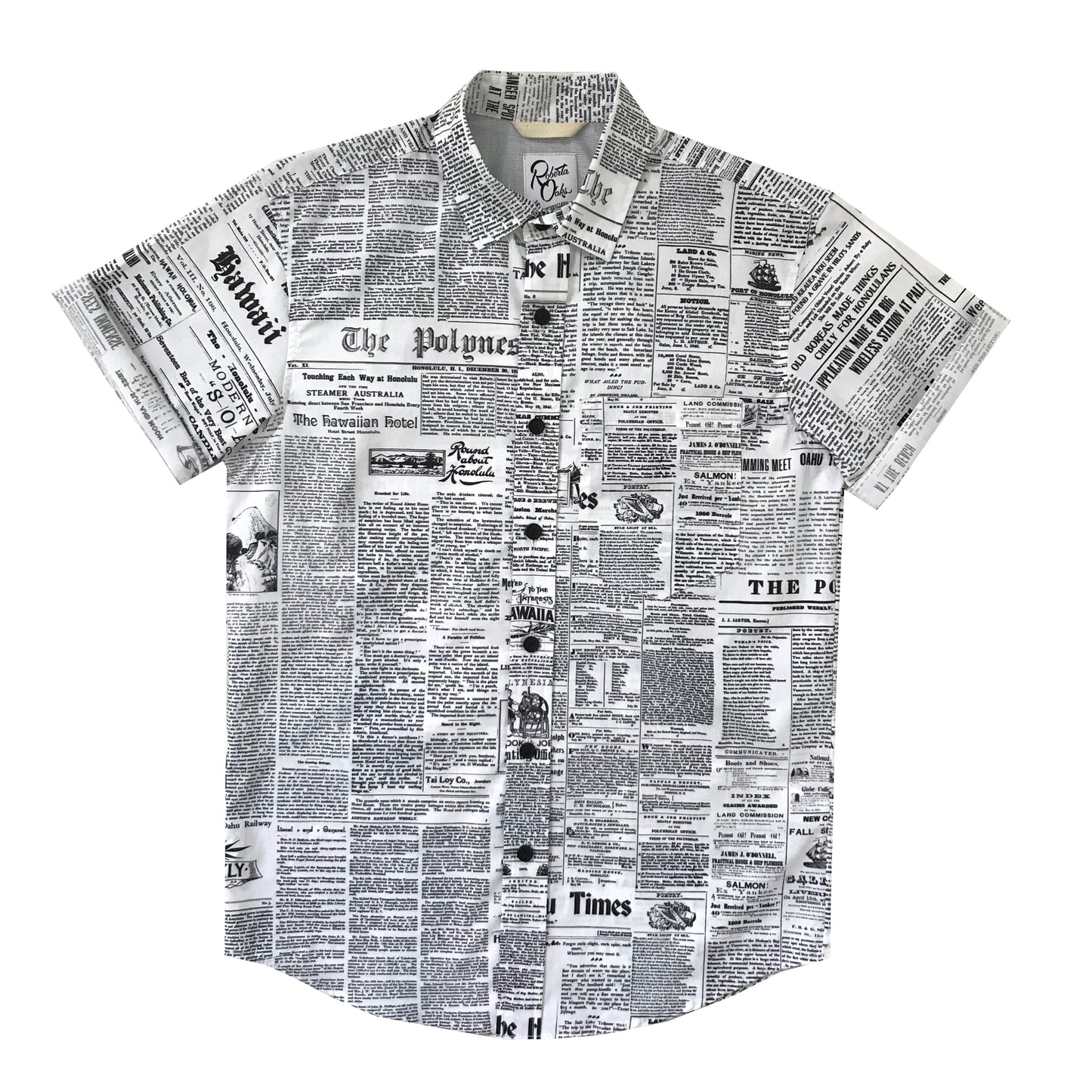 Pow! Wow! Hawaii 2019 Old News Button Front Shirt - LAST ONE SIZE XS