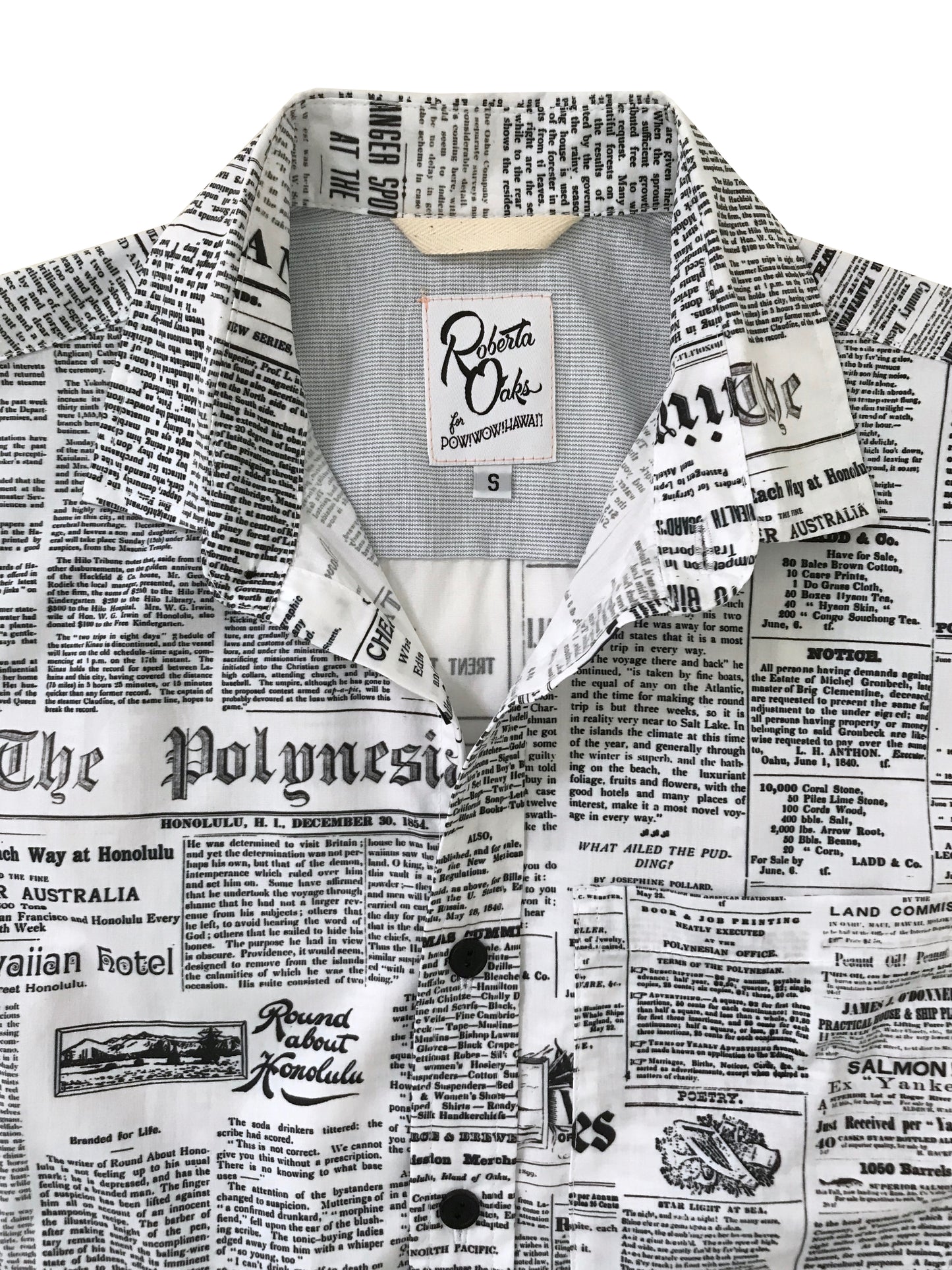 Pow! Wow! Hawaii 2019 Old News Button Front Shirt - LAST ONE SIZE XS