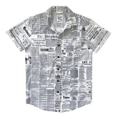 Pow! Wow! Hawaii 2019 Old News Button Front Shirt - LAST ONE SIZE XS