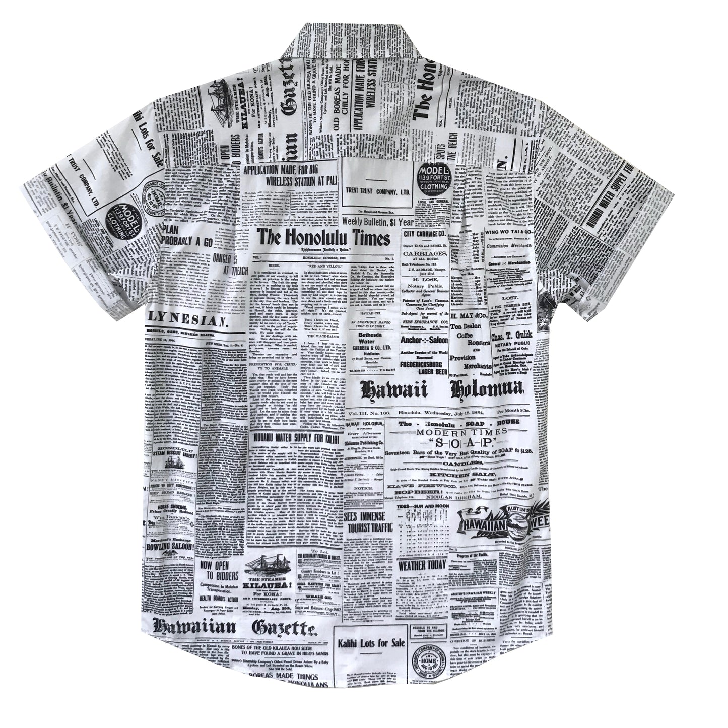 Pow! Wow! Hawaii 2019 Old News Button Front Shirt - LAST ONE SIZE XS