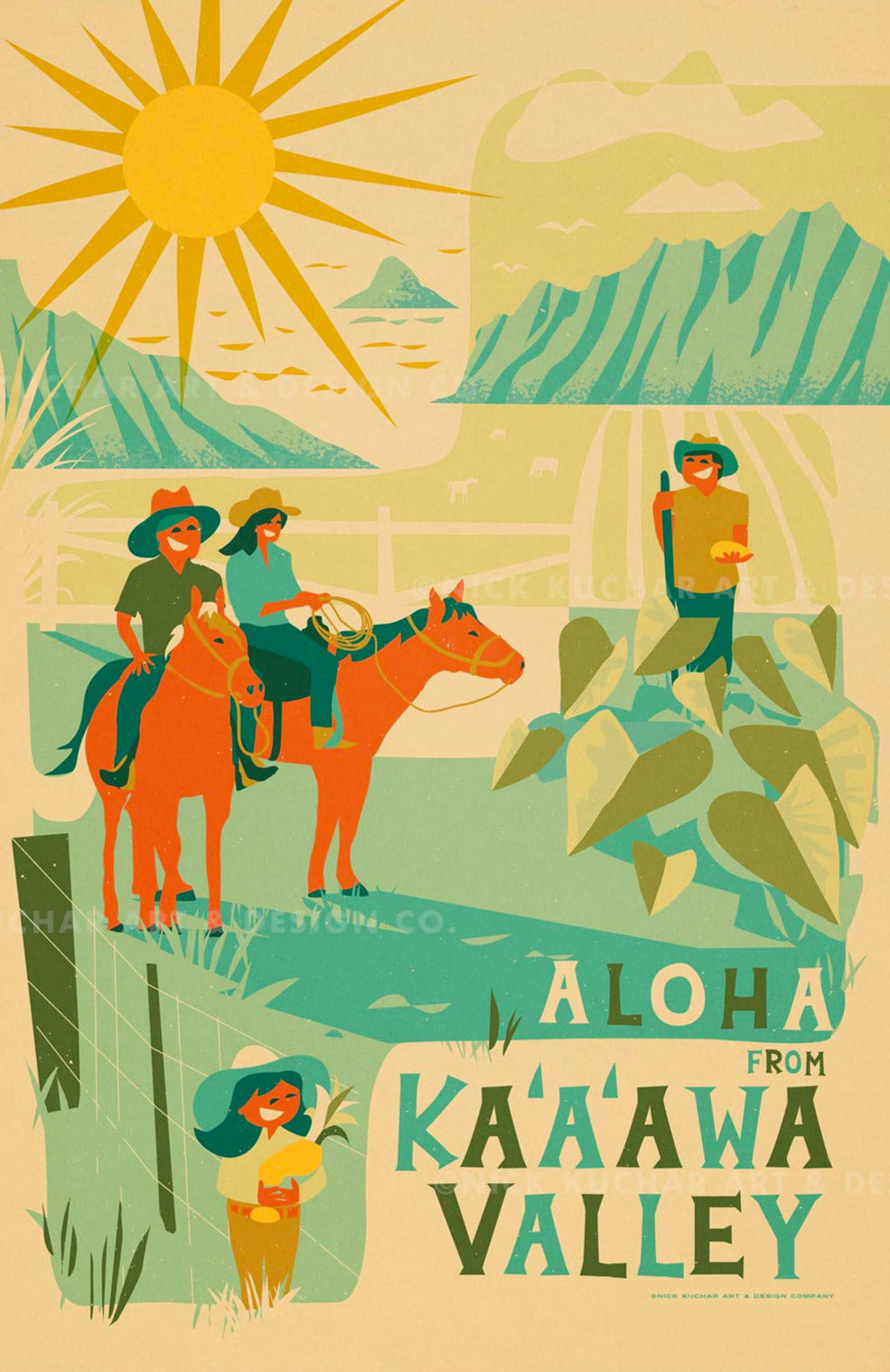Ka'a'awa Travel Print by Nick Kuchar - NEW!