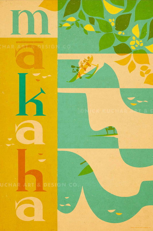 Makaha Travel Print by Nick Kuchar