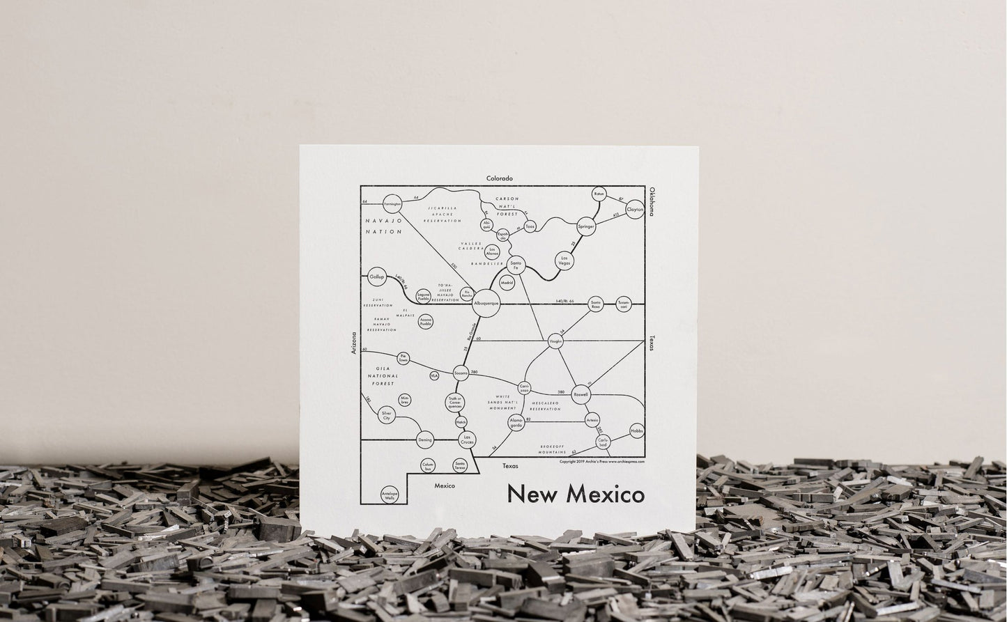 New Mexico Letterpress Print