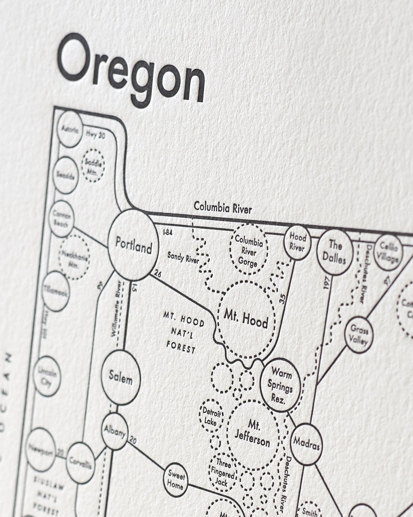 Oregon Letterpress Print