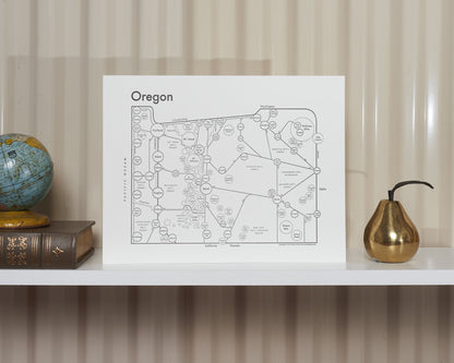 Oregon Letterpress Print
