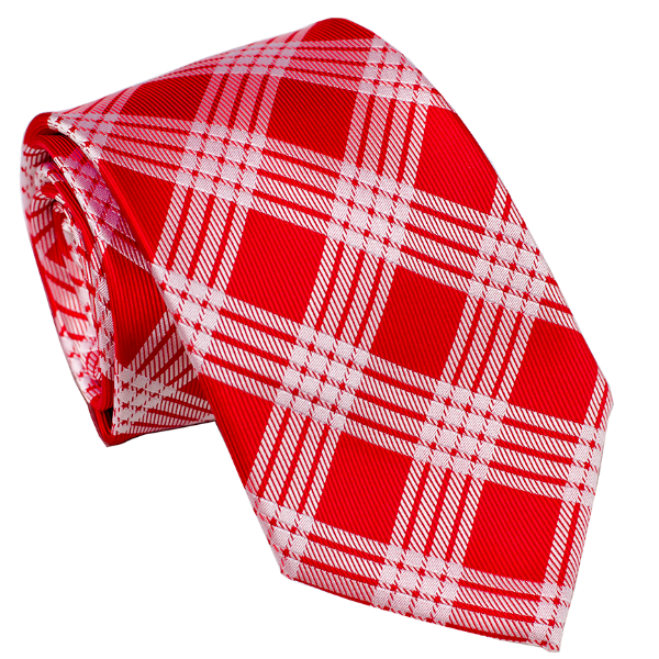 Palaka Red & White Modern Tie