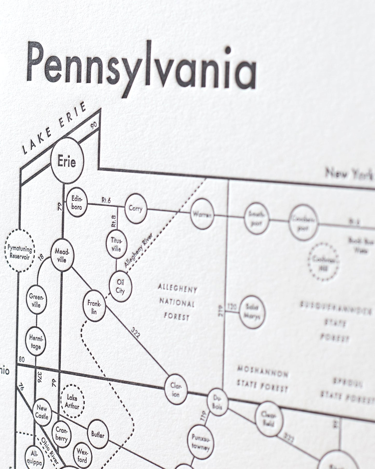 Pennsylvania Letterpress Print