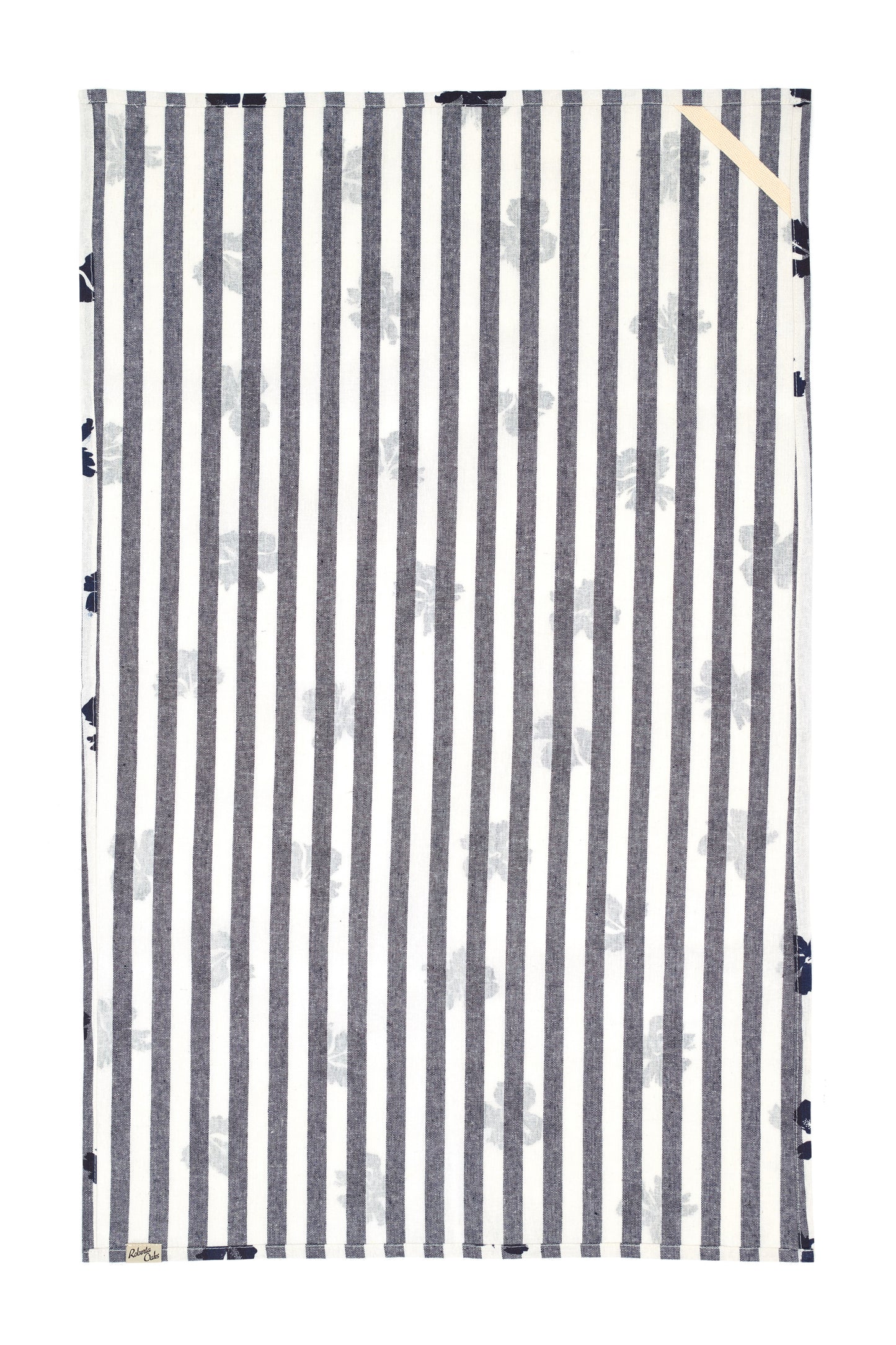 Princeville Hibiscus Tea Towel - Nautical Stripe