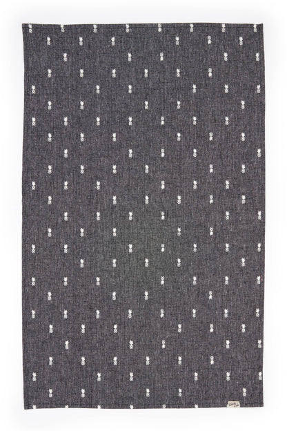Pineapple Linen Tea Towel - Textured Black