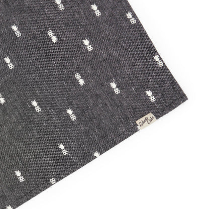 Pineapple Linen Tea Towel - Textured Black
