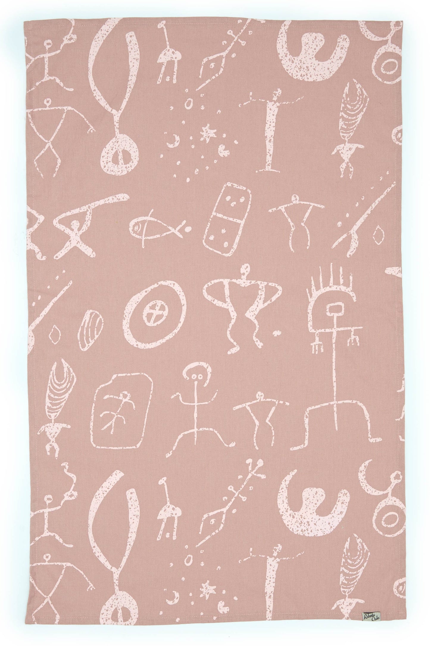 Petroglyph Linen Tea Towel - Blush