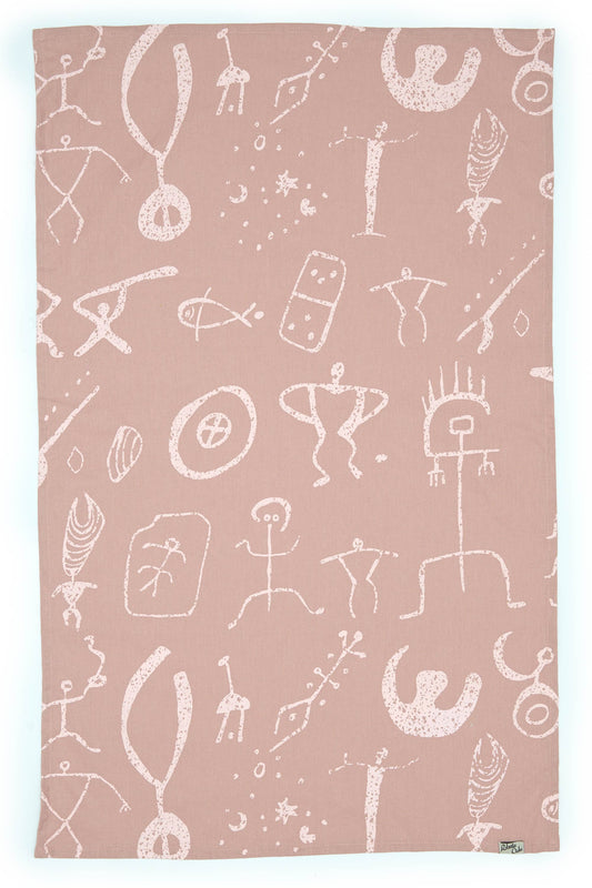 Petroglyph Linen Tea Towel - Blush