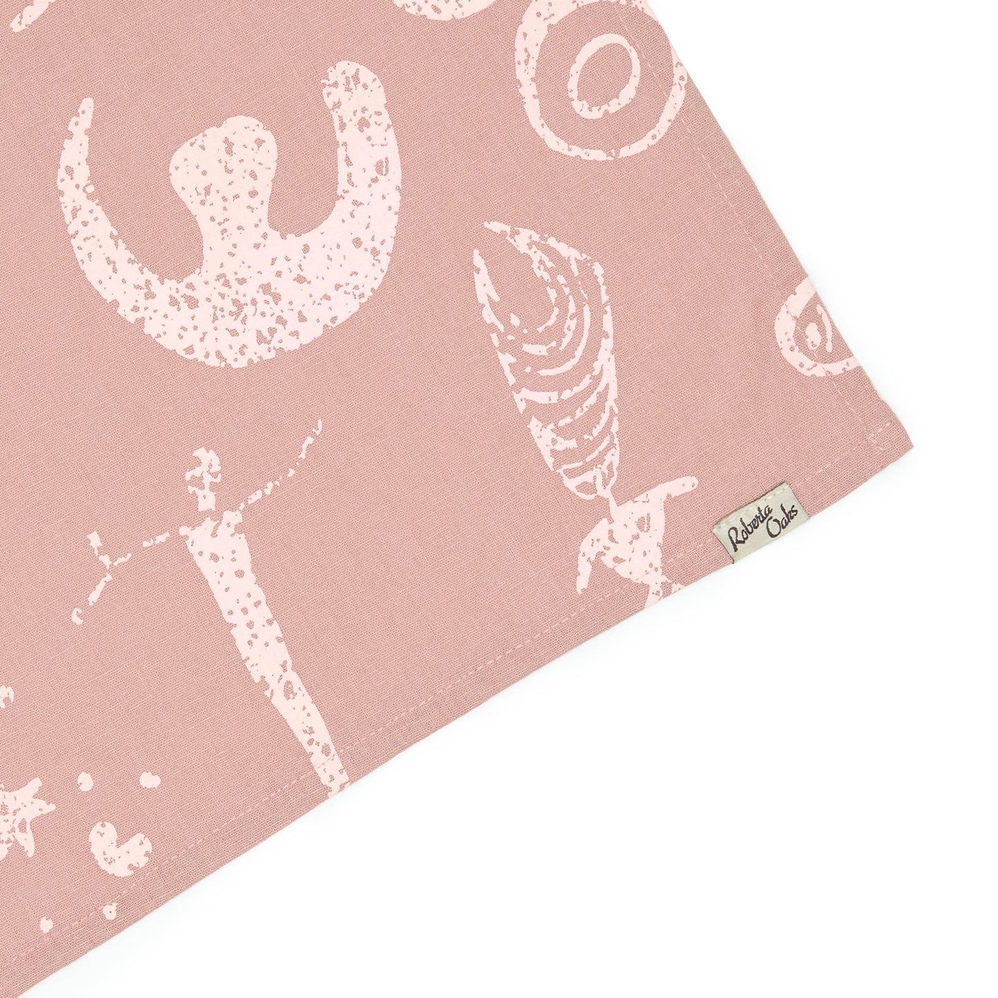 Petroglyph Linen Tea Towel - Blush