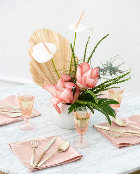 Petroglyph Linen Napkin Set - Blush