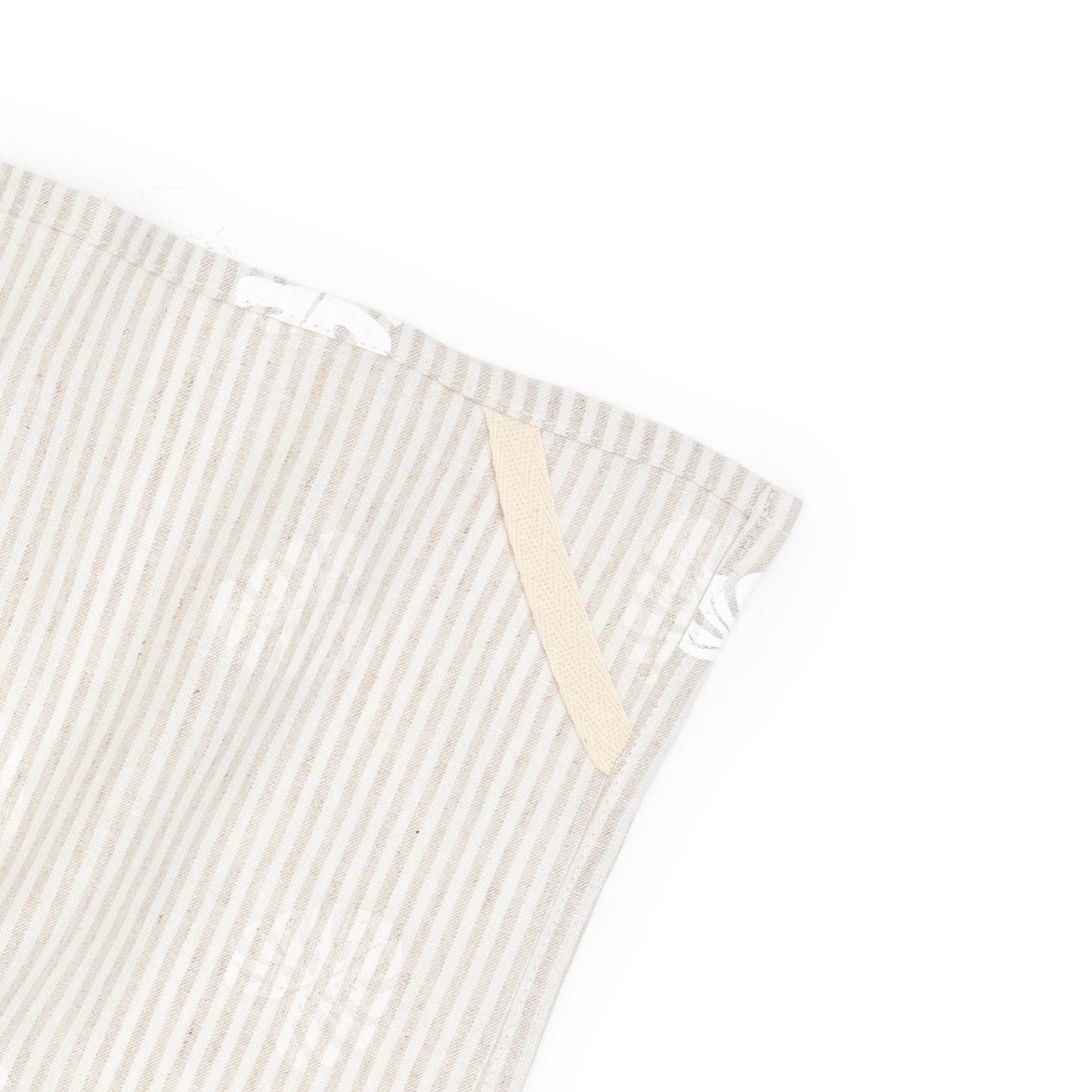 Monstera Linen Tea Towel - Natural Stripe