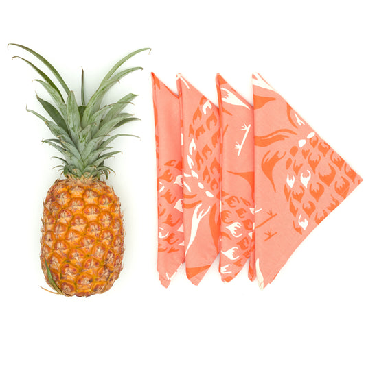 Pineapple Fields Linen Napkin Set - Punch