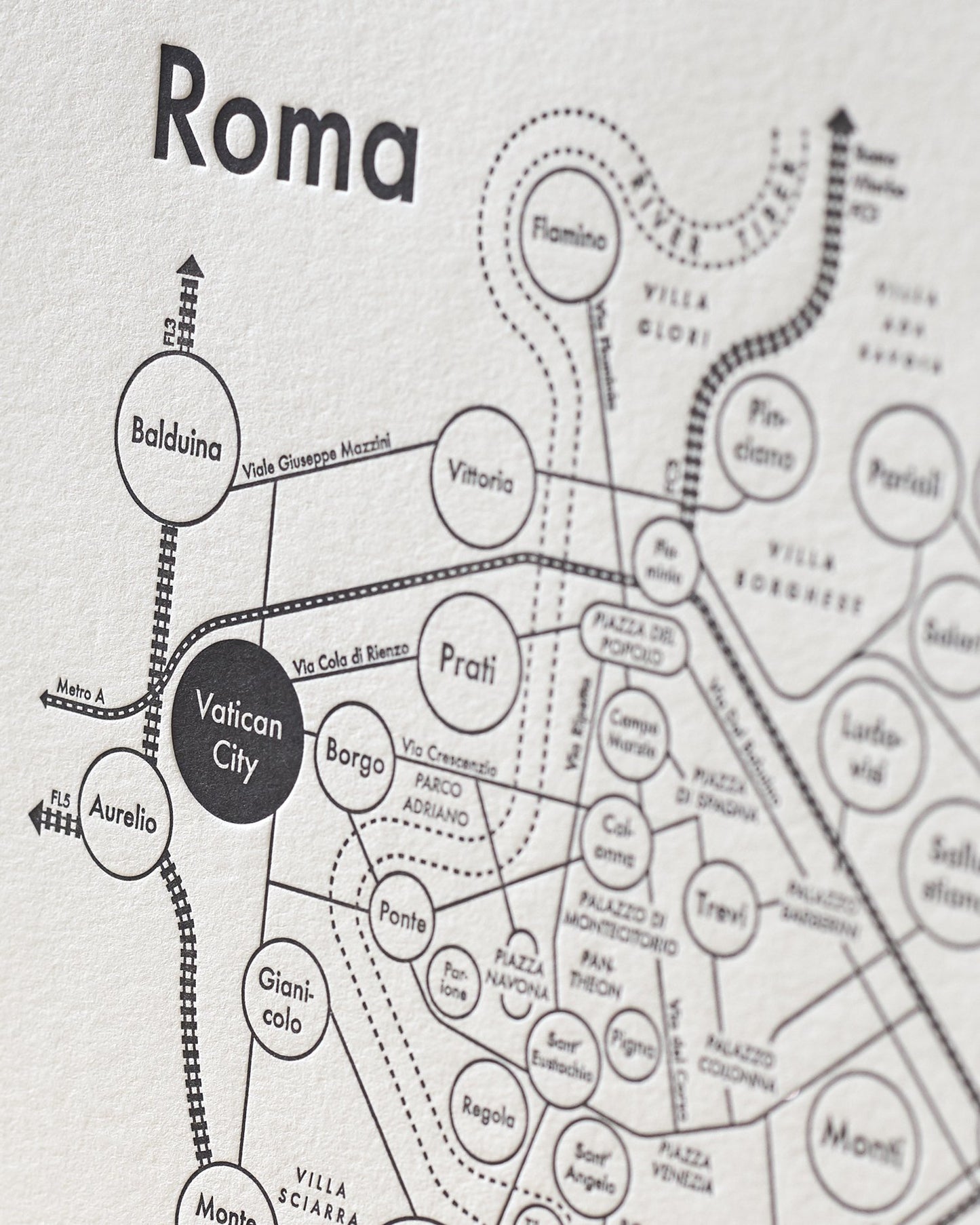 Rome Letterpress Print