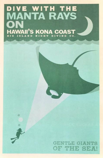 Manta Ray Travel Print by Nick Kuchar
