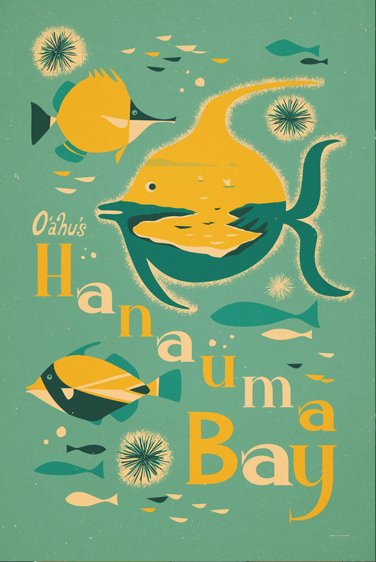 Hanauma Bay Travel Print by Nick Kuchar - NEW!