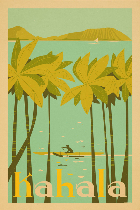 Kahala Travel Print by Nick Kuchar