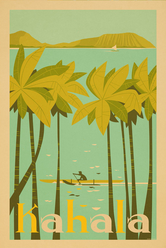 Kahala Travel Print by Nick Kuchar - NEW!