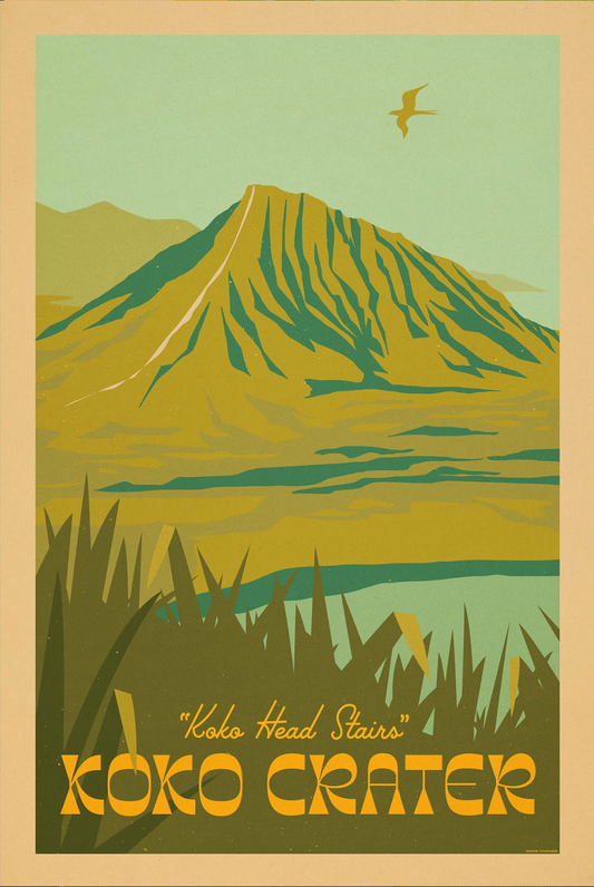 Koko Crater Travel Print by Nick Kuchar - NEW!